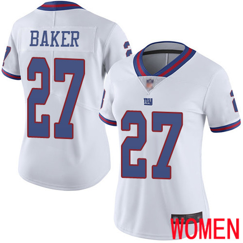 Women New York Giants #27 Deandre Baker Limited White Rush Vapor Untouchable Football NFL Jersey